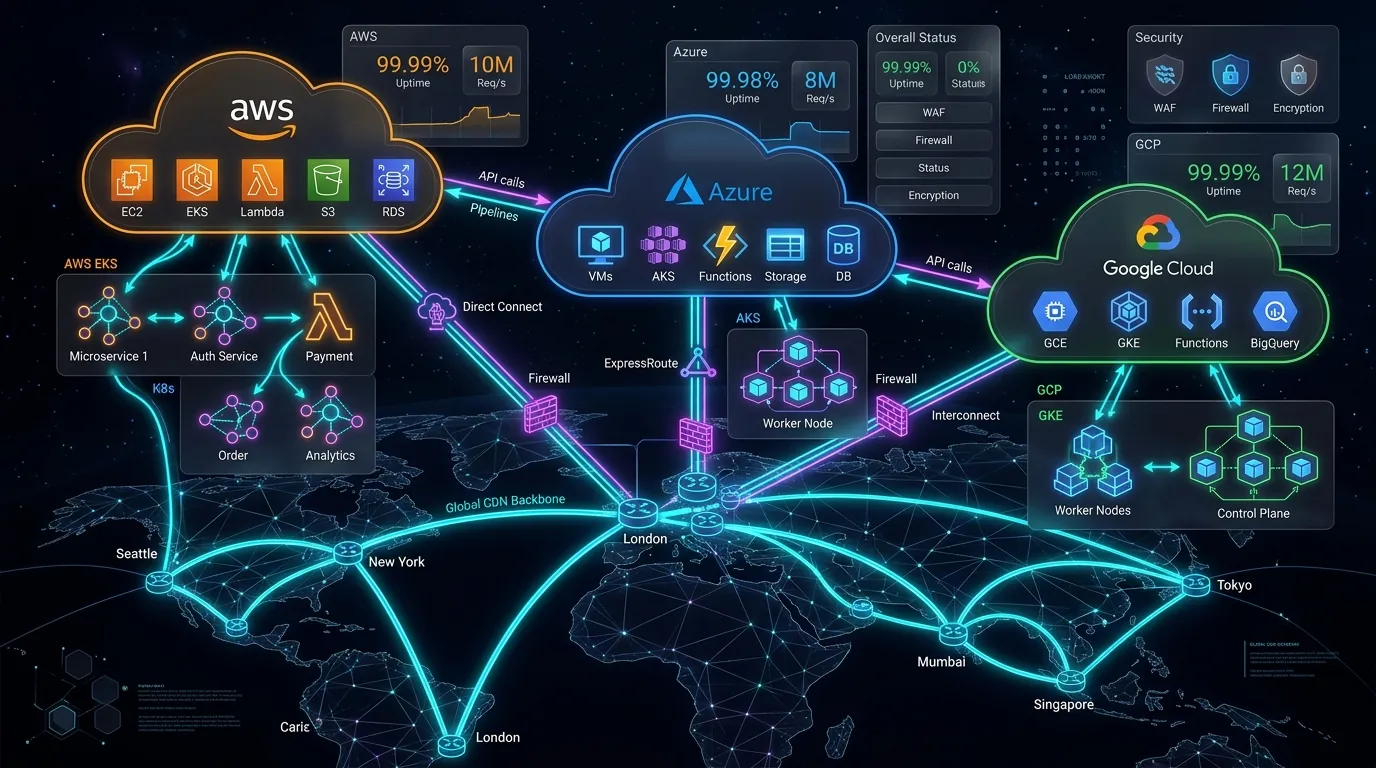 Enterprise Multi-Cloud Infrastructure Architecture Network Diagram