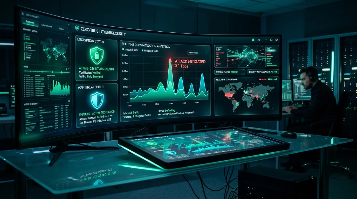 Zero-Trust Cloud Cybersecurity Management Dashboard and WAF Firewall